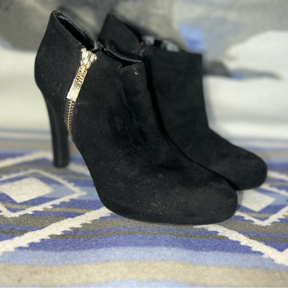 Marc Fisher Black Suede Heeled Boots